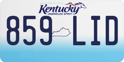 KY license plate 859LID