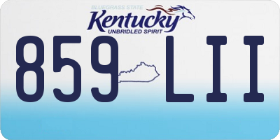 KY license plate 859LII