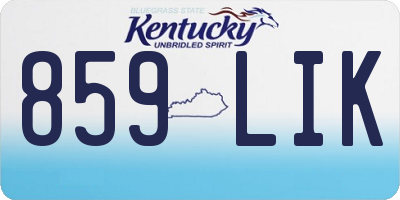 KY license plate 859LIK