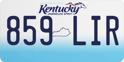 KY license plate 859LIR