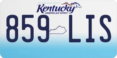 KY license plate 859LIS