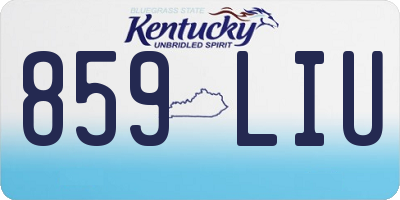 KY license plate 859LIU