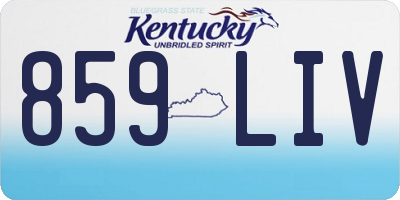 KY license plate 859LIV