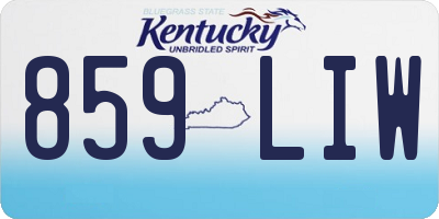 KY license plate 859LIW