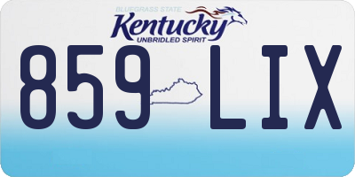 KY license plate 859LIX