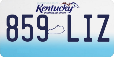 KY license plate 859LIZ