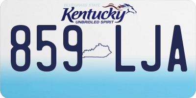 KY license plate 859LJA