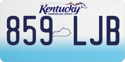 KY license plate 859LJB