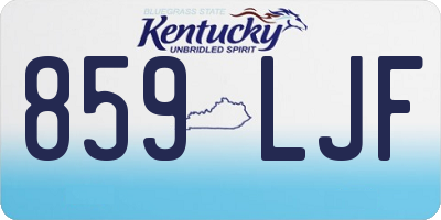 KY license plate 859LJF