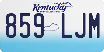 KY license plate 859LJM