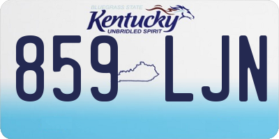 KY license plate 859LJN