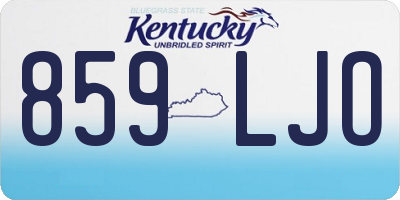 KY license plate 859LJO