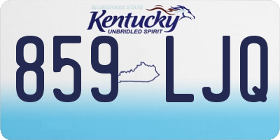KY license plate 859LJQ