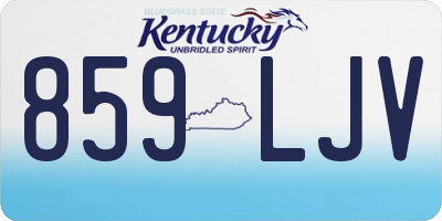 KY license plate 859LJV