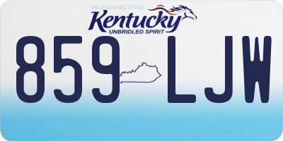 KY license plate 859LJW