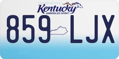 KY license plate 859LJX