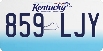 KY license plate 859LJY