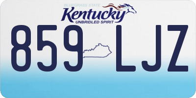 KY license plate 859LJZ