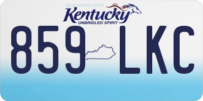 KY license plate 859LKC