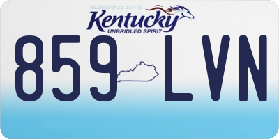KY license plate 859LVN