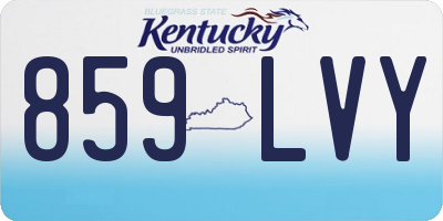KY license plate 859LVY