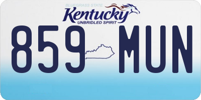 KY license plate 859MUN