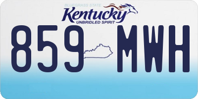 KY license plate 859MWH