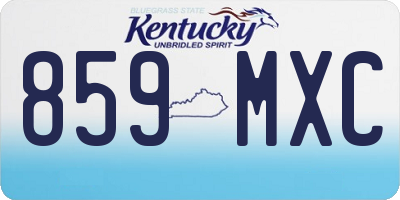 KY license plate 859MXC