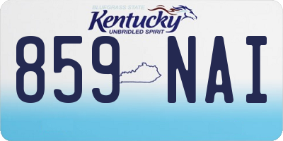 KY license plate 859NAI