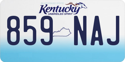 KY license plate 859NAJ