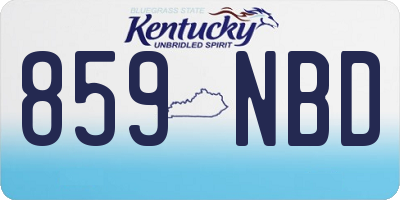 KY license plate 859NBD