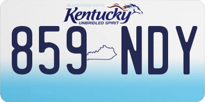 KY license plate 859NDY