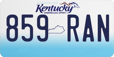 KY license plate 859RAN