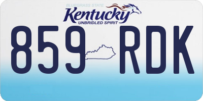 KY license plate 859RDK