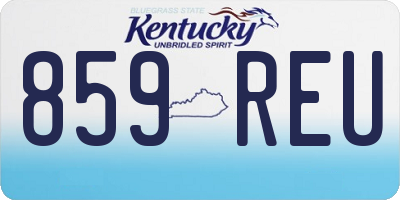 KY license plate 859REU