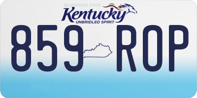 KY license plate 859ROP