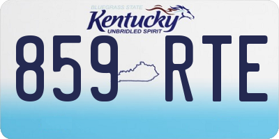 KY license plate 859RTE