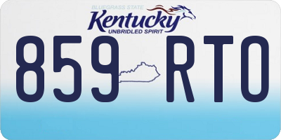 KY license plate 859RTO