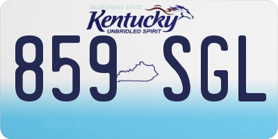 KY license plate 859SGL
