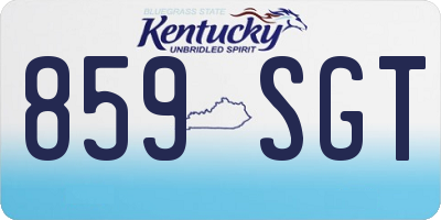 KY license plate 859SGT