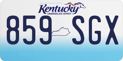 KY license plate 859SGX