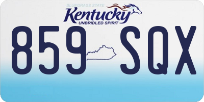 KY license plate 859SQX