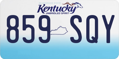 KY license plate 859SQY