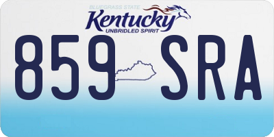 KY license plate 859SRA