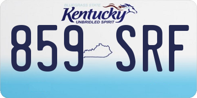 KY license plate 859SRF