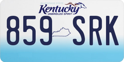 KY license plate 859SRK