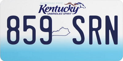 KY license plate 859SRN