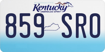 KY license plate 859SRO
