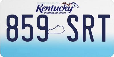 KY license plate 859SRT