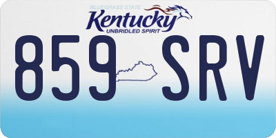 KY license plate 859SRV